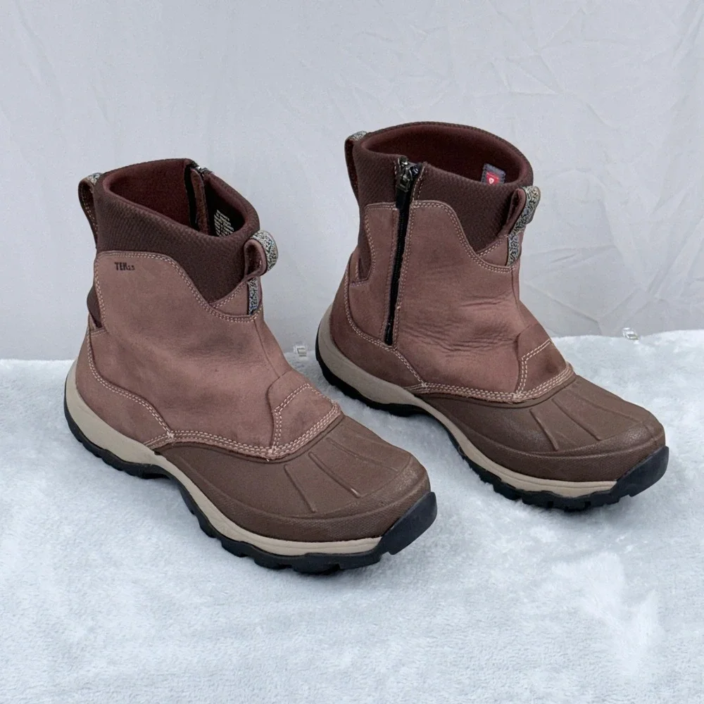 LL Bean Storm Chaser TEK 2.5 Boots Womens 9.5 Brown Primaloft Side Zip Winter